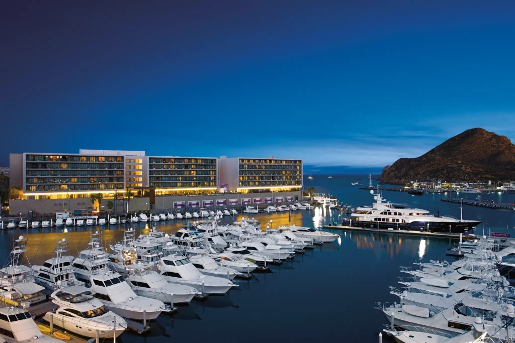 Breathless Cabo San Lucas panoramic marina view at night