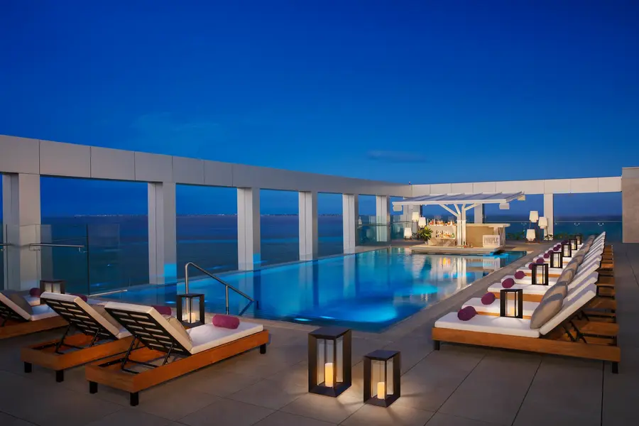 Exclusive rooftop swim-up bar for xhale club members only