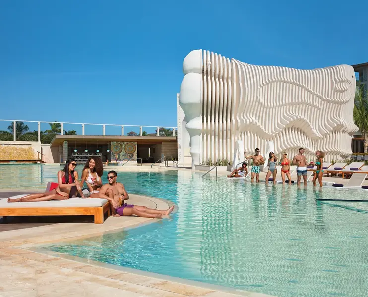 Friends at the main pool