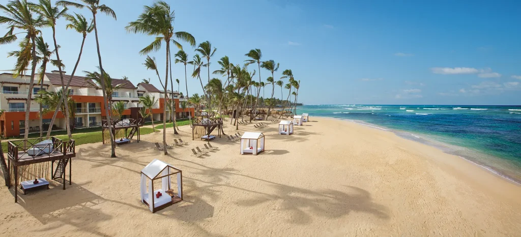 Lounge beds on the beach