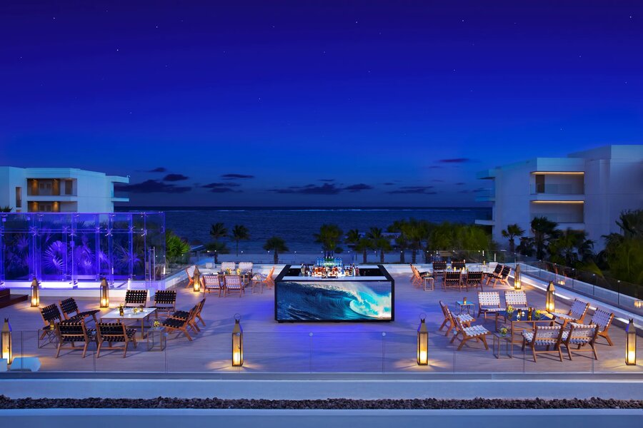 Cocktails on the purple terrace