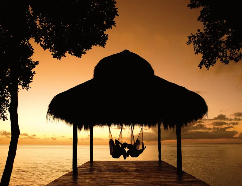 Romantic couple in hammock