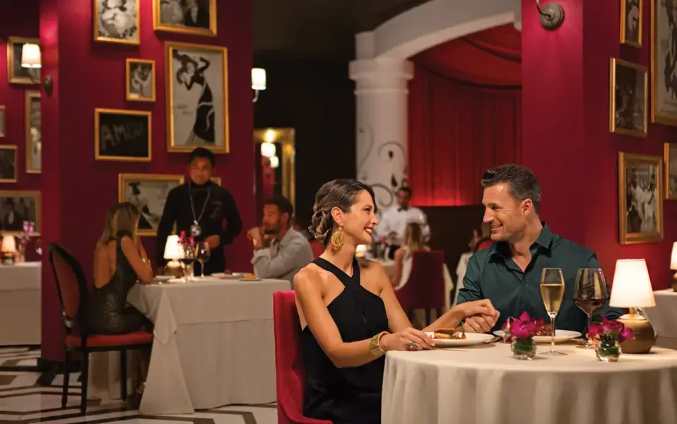 Guests enjoying French cuisine at Bordeaux restaurant