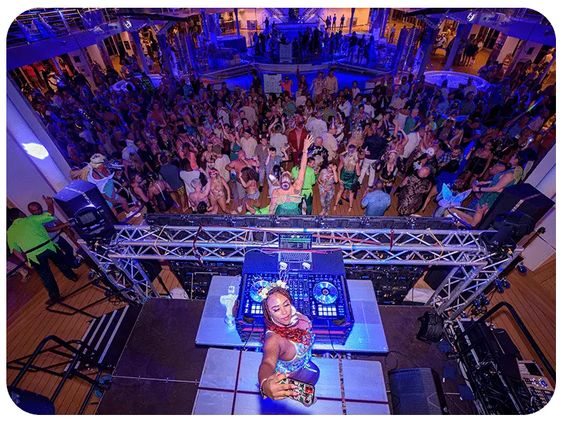 Nightlife in the cruise ship