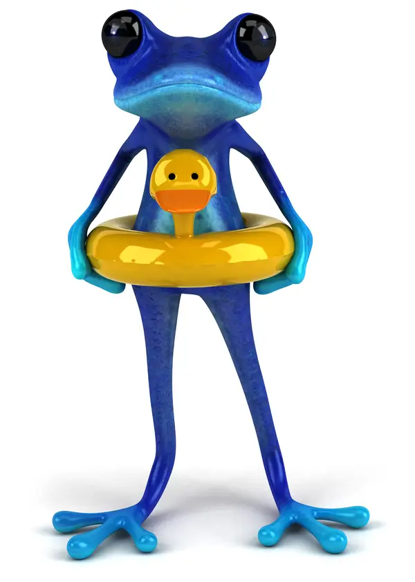 Blue with duck floatie