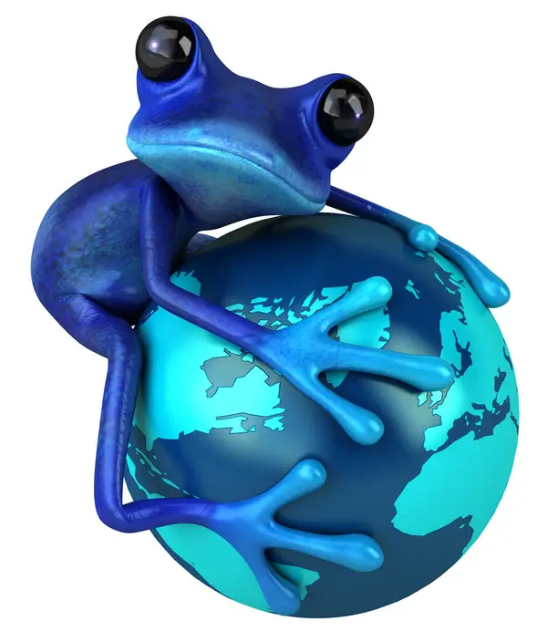 Blue, Your Wanderlust Wingman Blue on a globe
