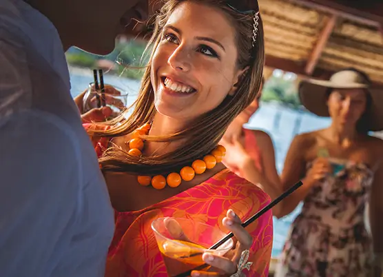 Couple enjoying terrace bar