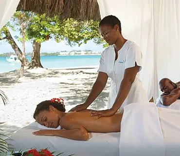 Deep massage on the beach