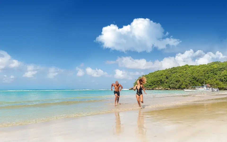 Couple having fun on the beach