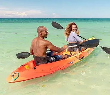 Couple kayaking