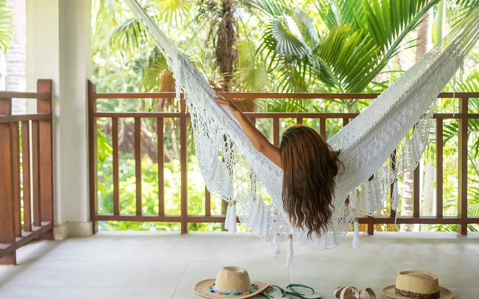 Relaxing in the hammock