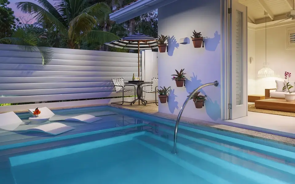 Private sun terrace and personal plunge pool