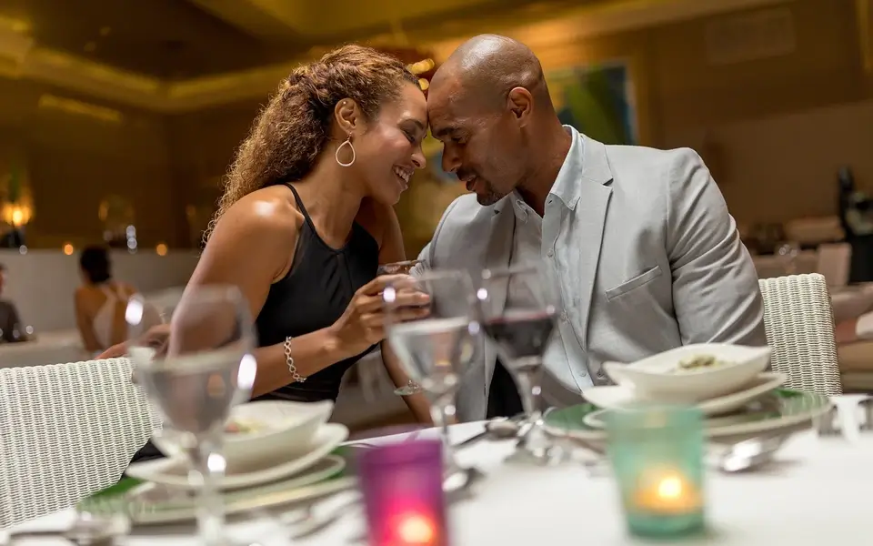 Couple enjoying fine dining