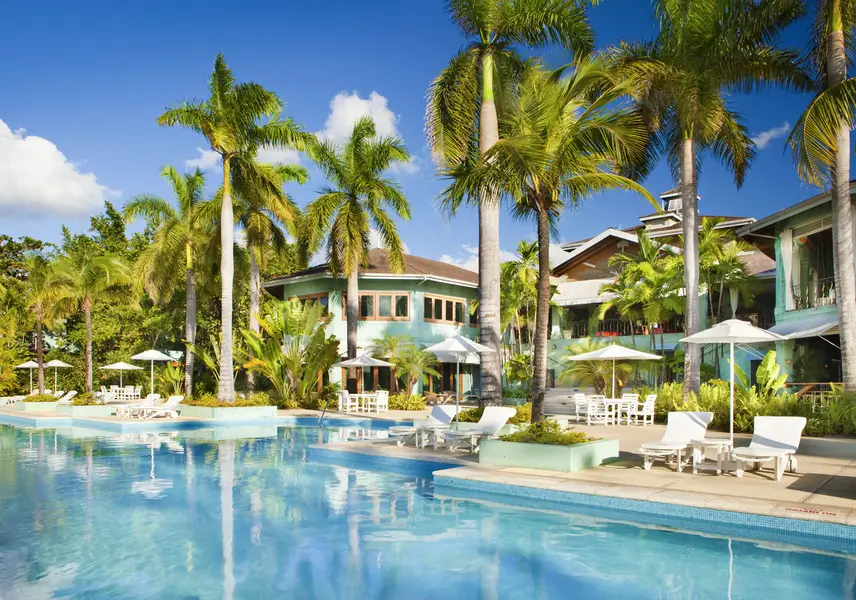 Couples Resort pool at dawn