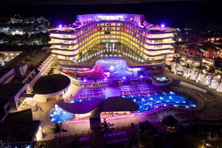 Temptation Cancun Pools at Night